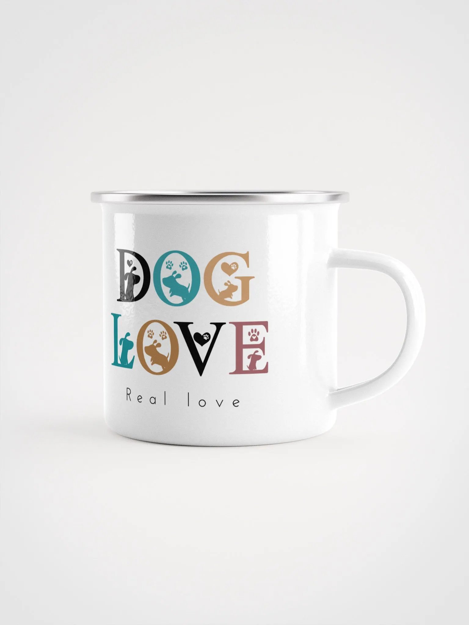 "Dog love-Real love" enamel Mug product image (1)