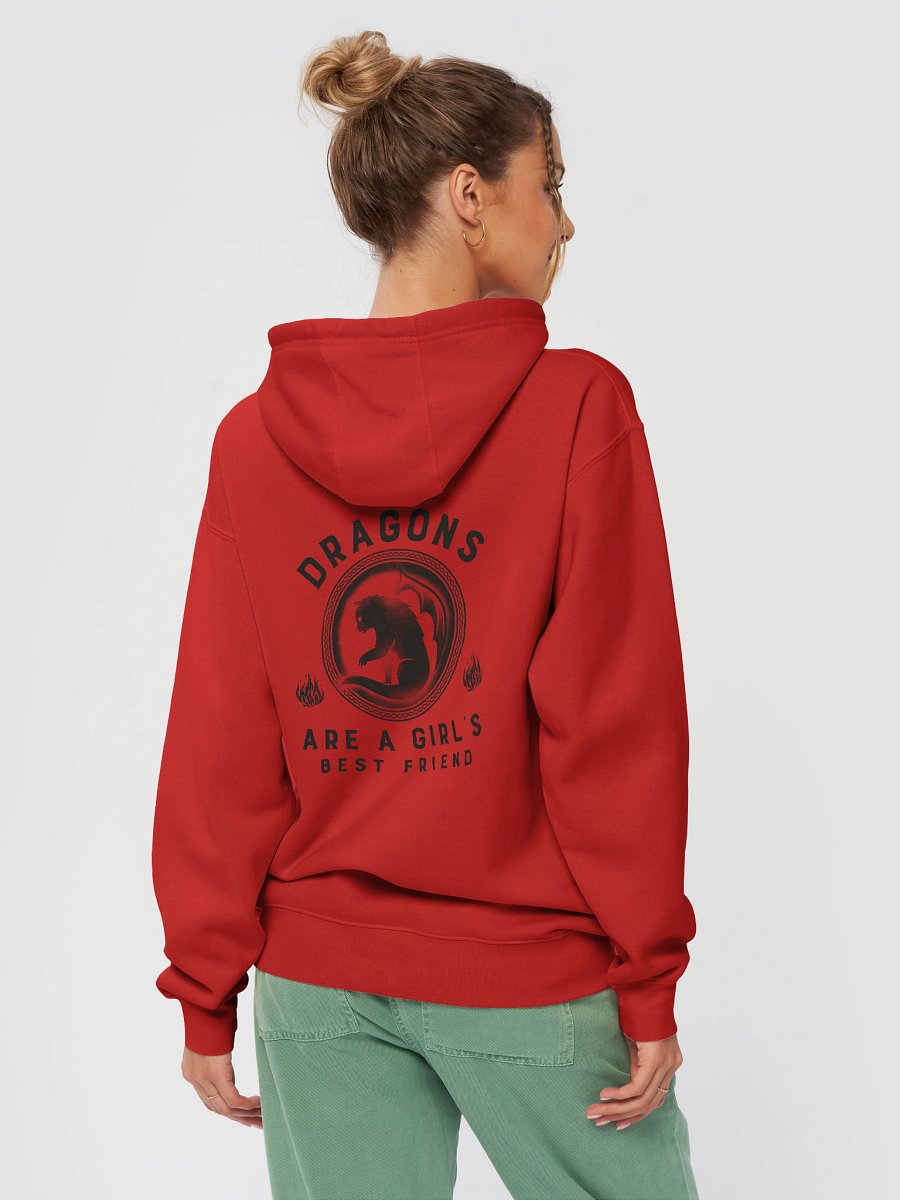 Dragons Are A Girl's Best Friend Dragon Cat Girl Woman Friendship Hoodie product image (10)