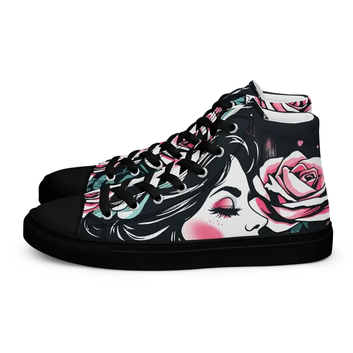 romantic roses Men's high top canvas shoes product image (1)