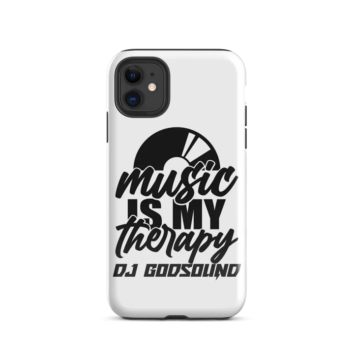 DJ Tough Case for iPhone® Music Is My Therapy Slogan in White product image (24)