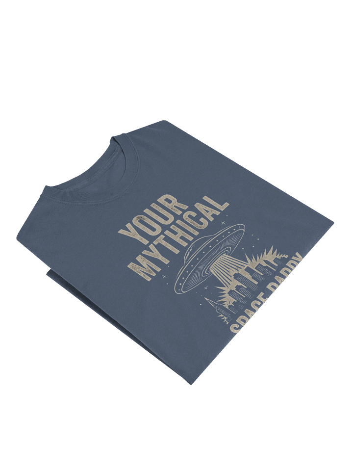 "Your Mythical Space Daddy" Long Sleeve Shirt – Dark Sci-Fi Cityscape Graphic Long Sleeve Tee | Funny Sarcastic Alien Humor Long Sleeve Shirt product image (2)