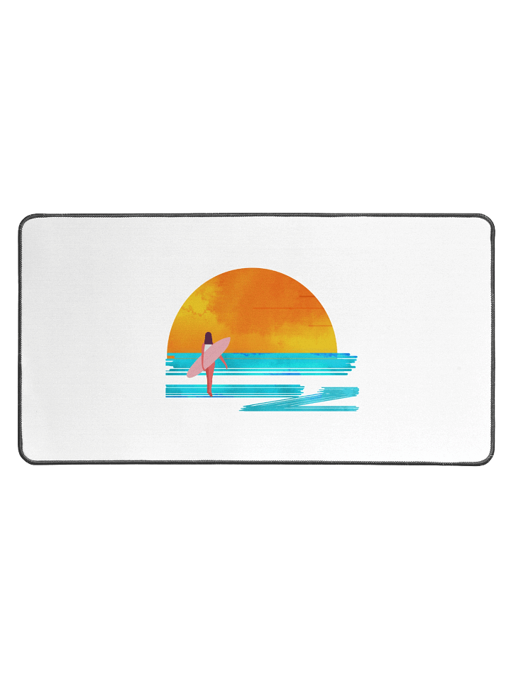 Surf Girl Sunset Desk Mat | Retro Ocean Vibes & Vintage Summer Style product image (1)