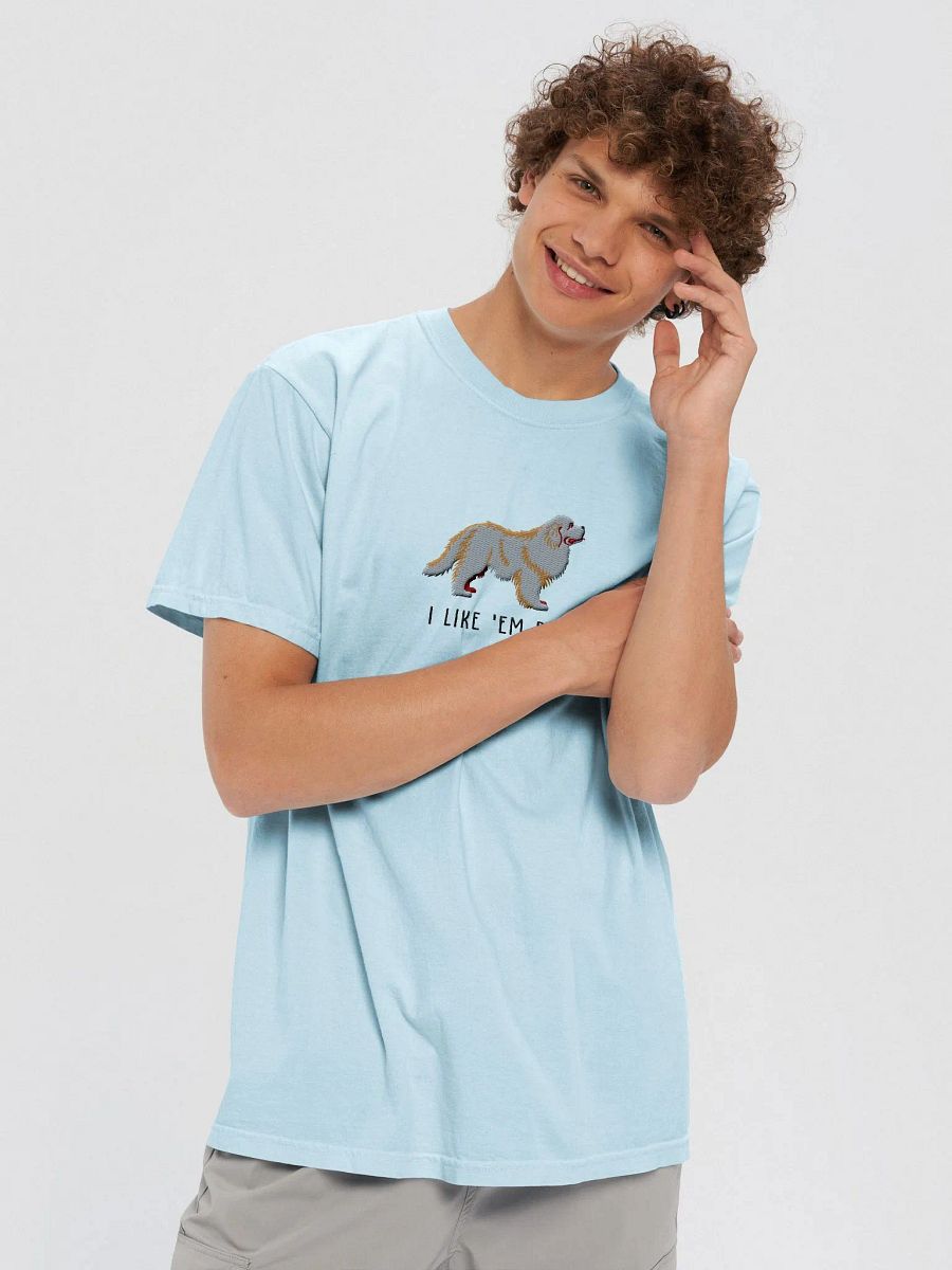 I Like 'Em Big T-Shirt(Embroidered) of a Newfoundland(Grey) product image (8)