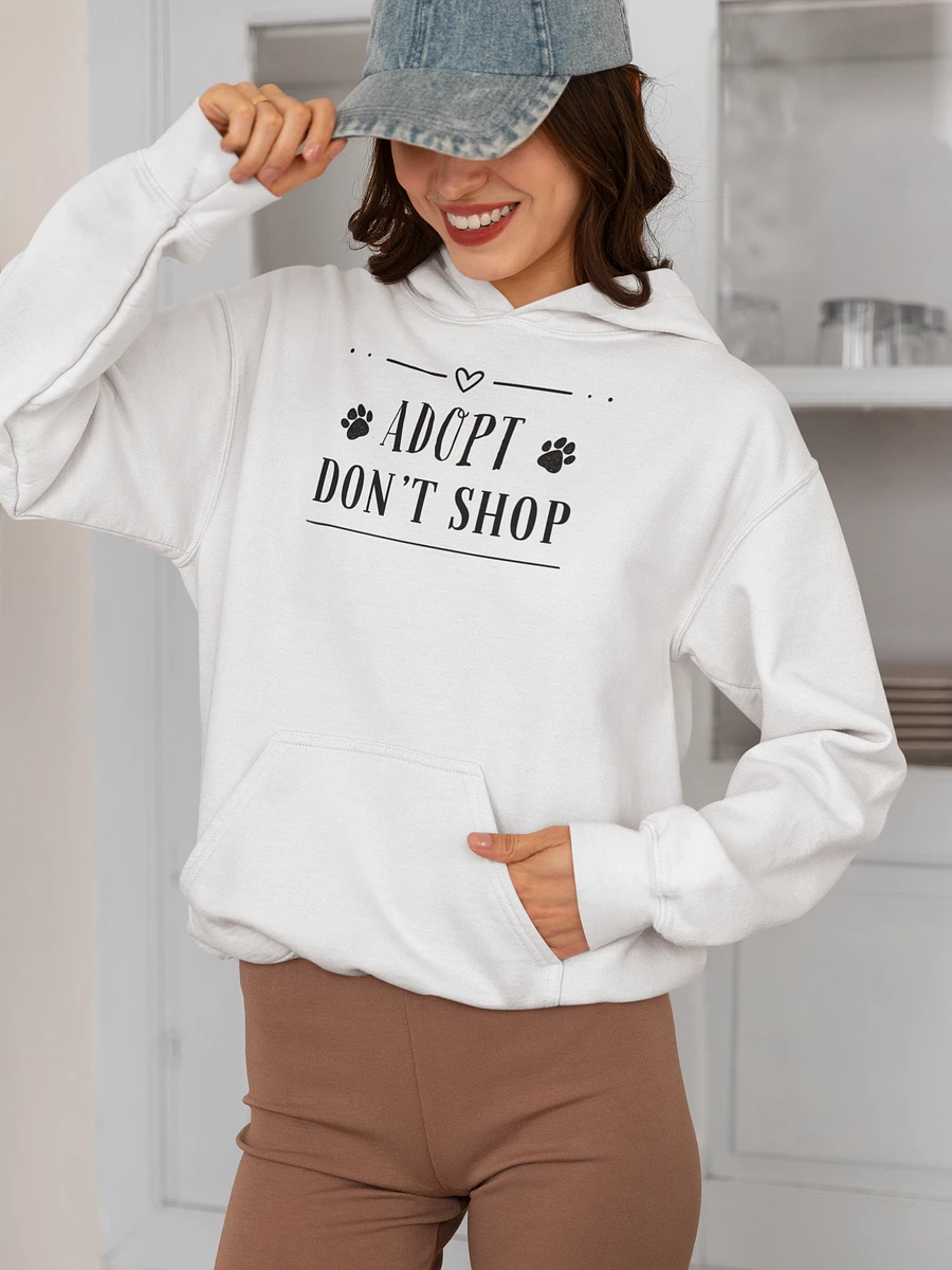Adopt Don't Shop, black letters on Gildan 18500 Hoodie product image (20)