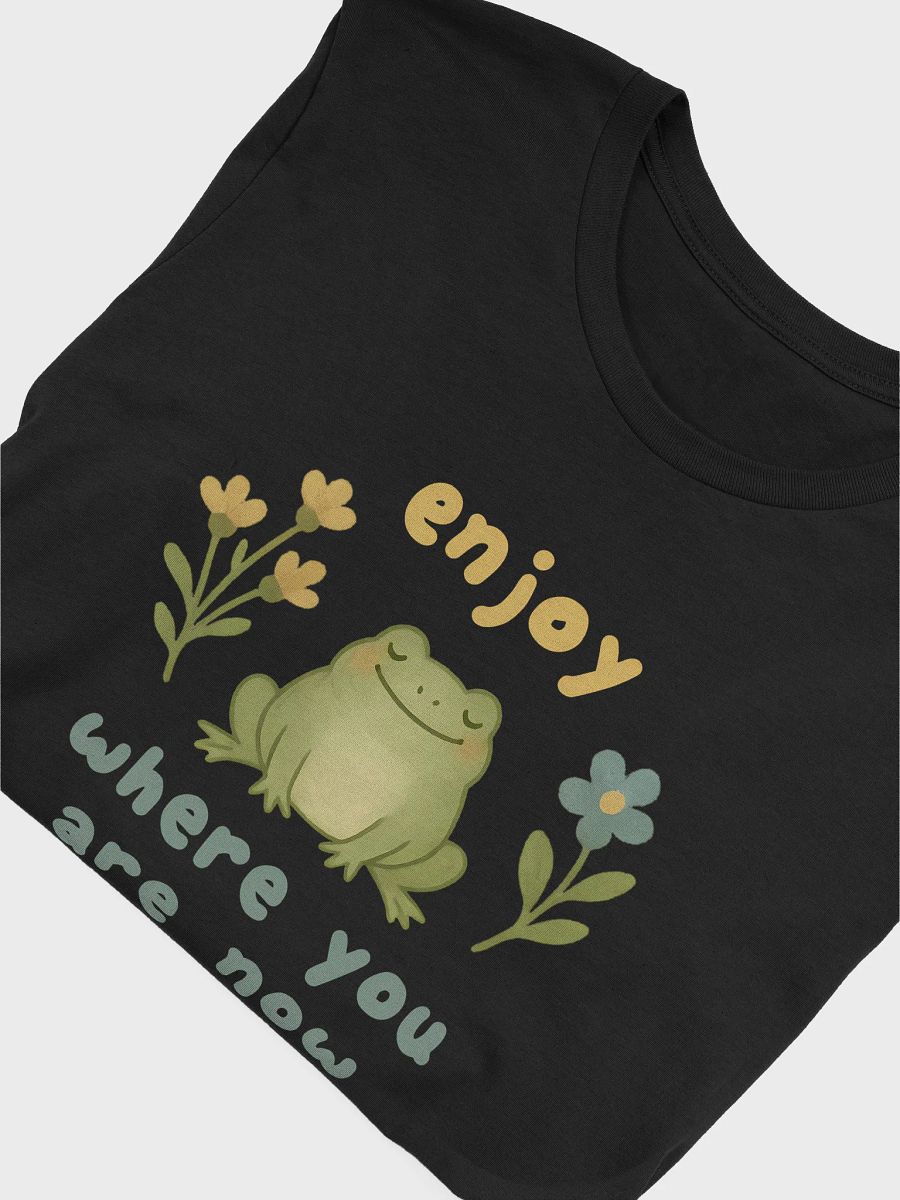 Enjoy Where You Are Now Frog T-Shirt – Cute Nature Frogcore Positive Vibes Tee product image (5)