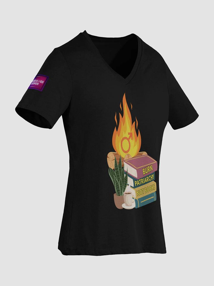 Burn Patriarchy Not Books V Neck product image (9)