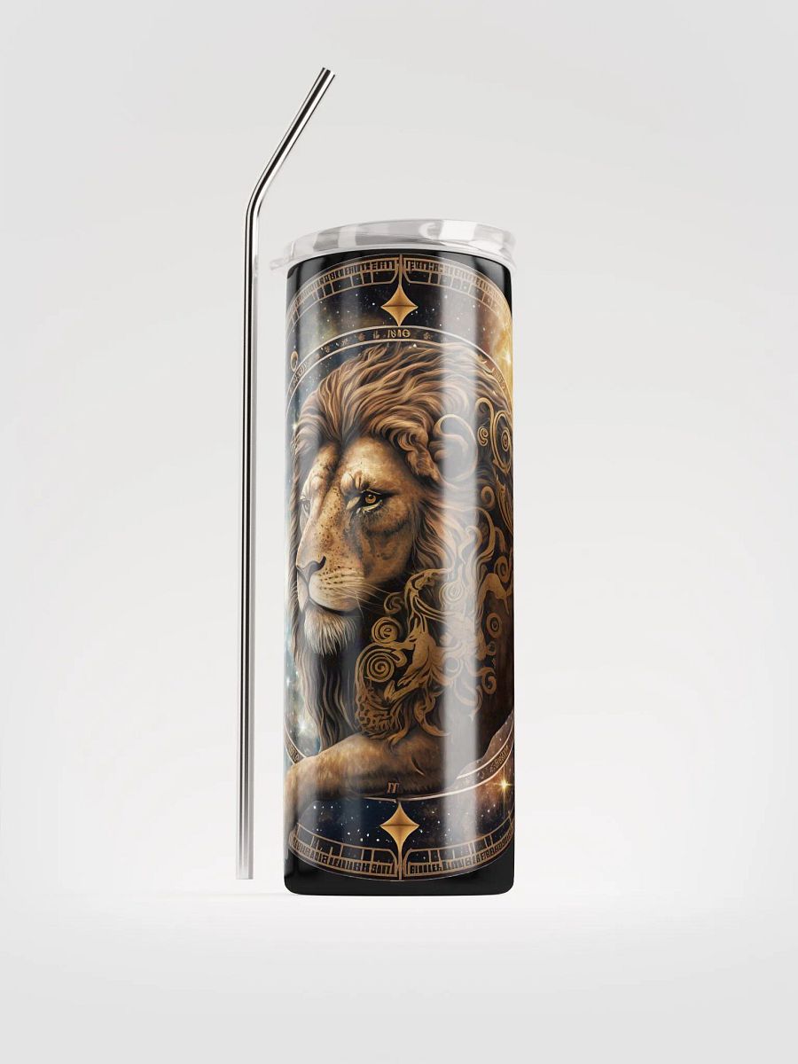 Embrace Leo's Fire with our Eco-Friendly Stainless Steel Zodiac Tumbler | Reusable Straw Included! product image (1)