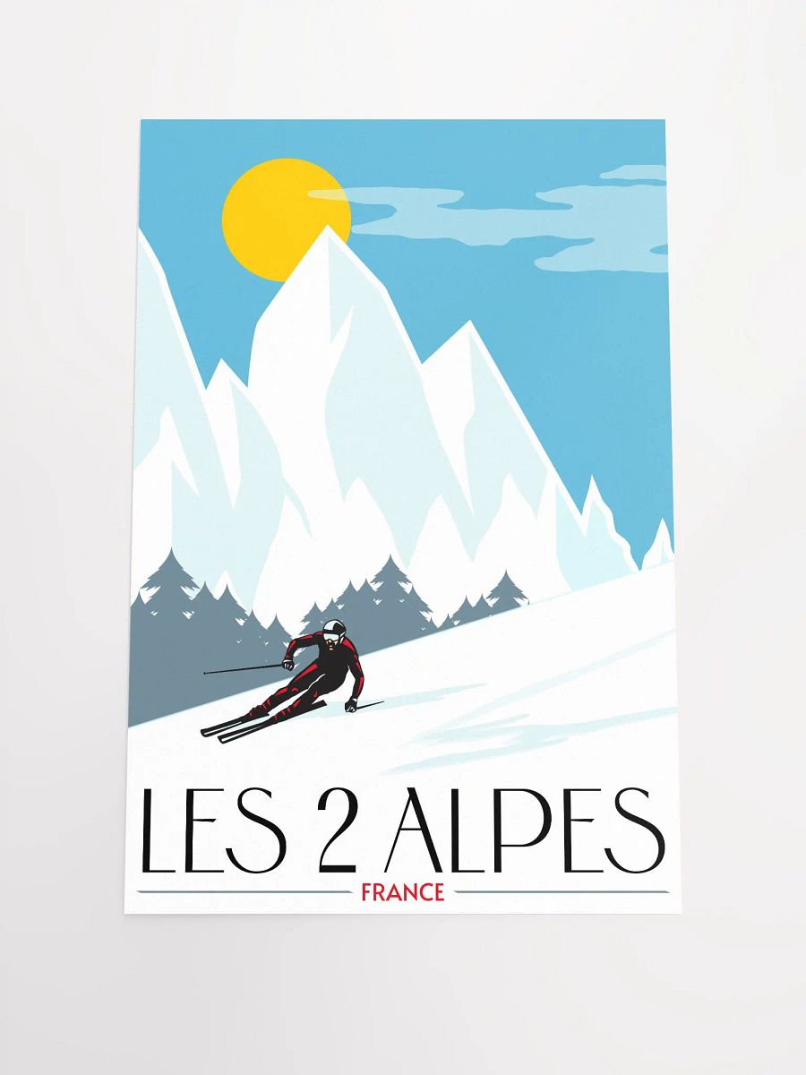 Skiing the Sunlit Slopes - Les 2 Alpes Poster product image (1)
