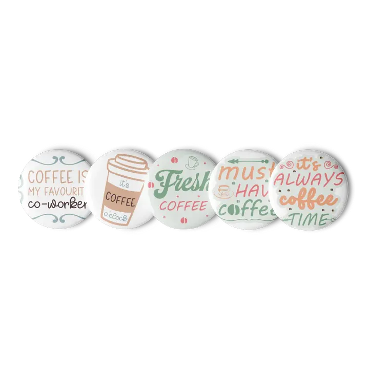 Coffee Lover's Pin Button Set product image (3)