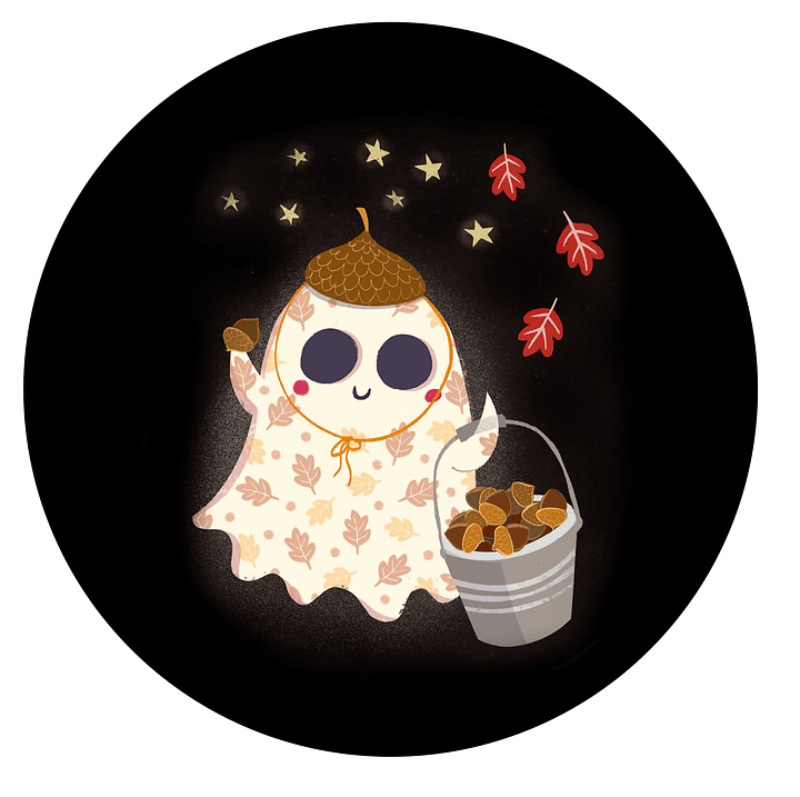 Little Ghost Acorn Collector - T-Shirt product image (2)