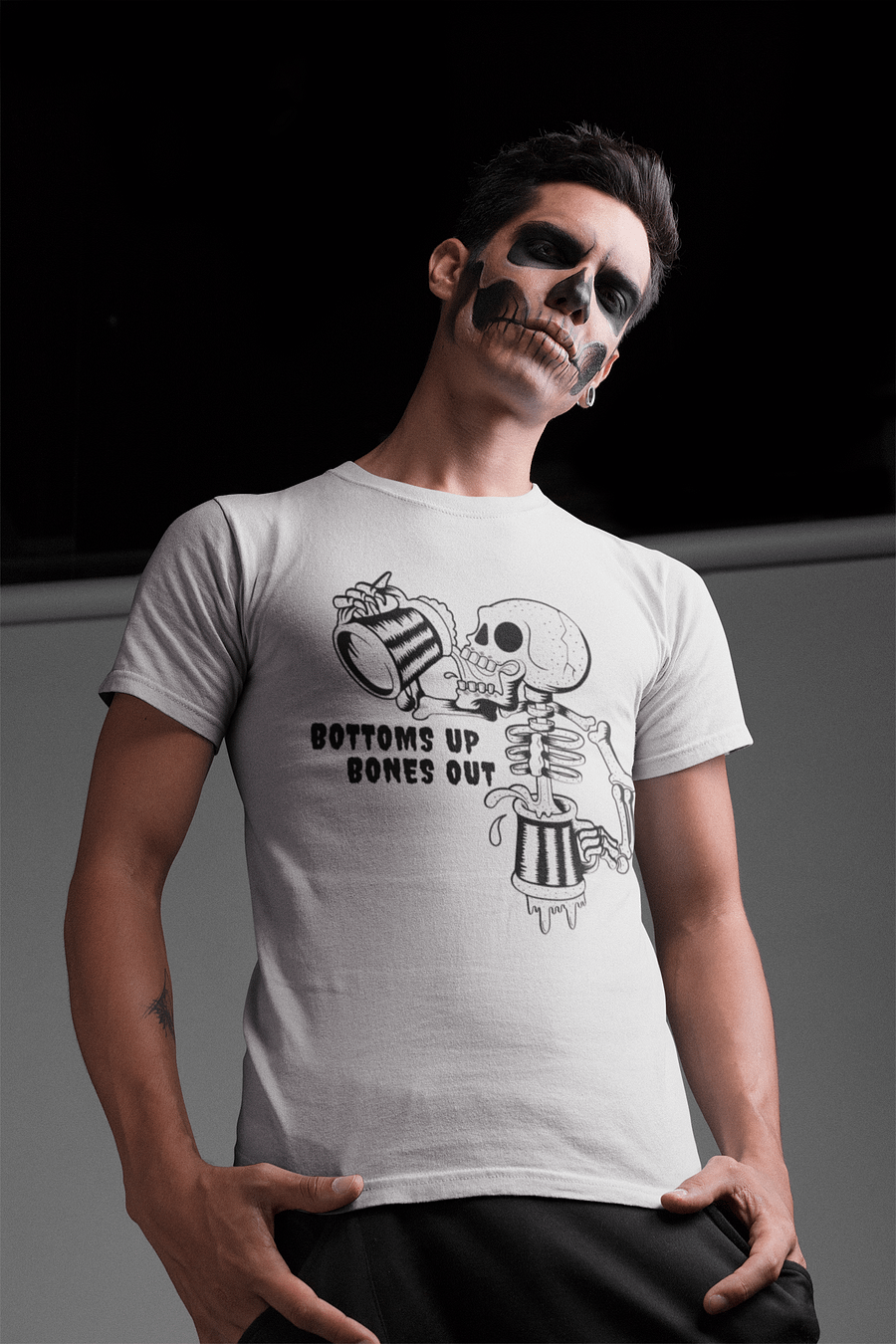 Bottoms Up Bones Out Halloween Tee product image (1)