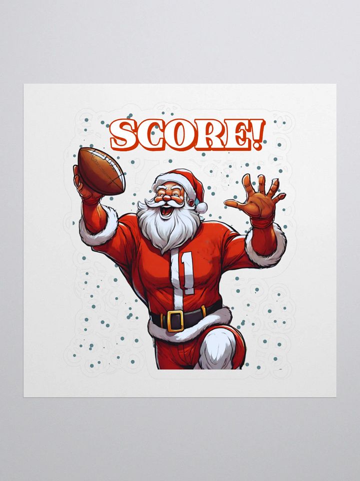Football Playing Santa Claus Sticker product image (1)