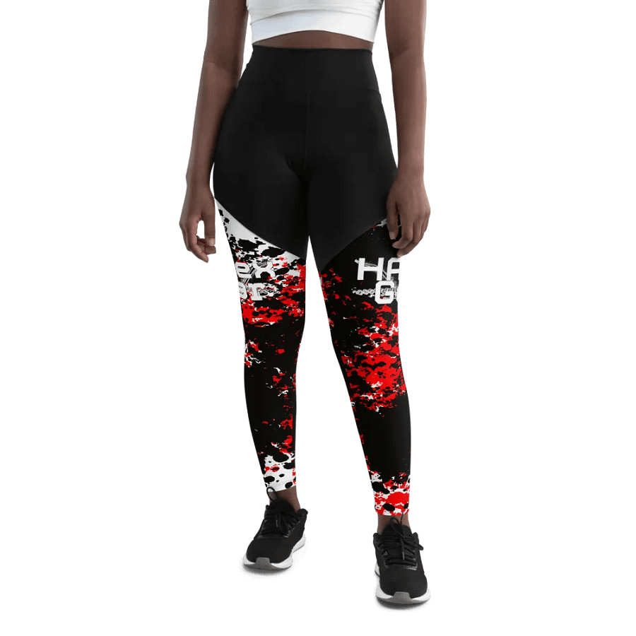 White HApex Gear Black Logo Sports Leggings product image (11)