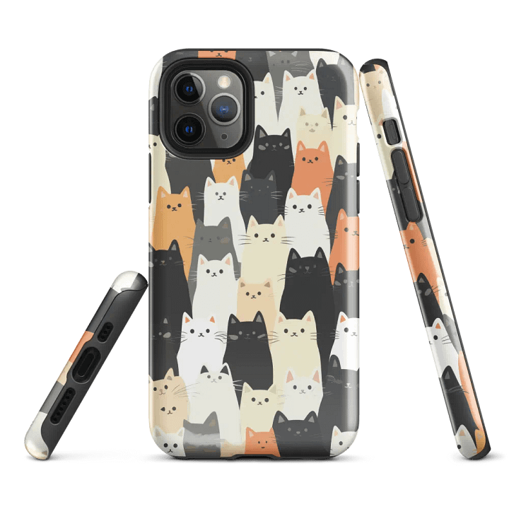 Colorful Cat Pattern iPhone Tough Case product image (2)