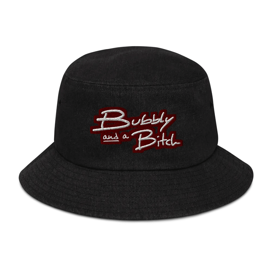 Bubbly and a B*tch (maroon bubble design 2) denim bucket hat product image (1)