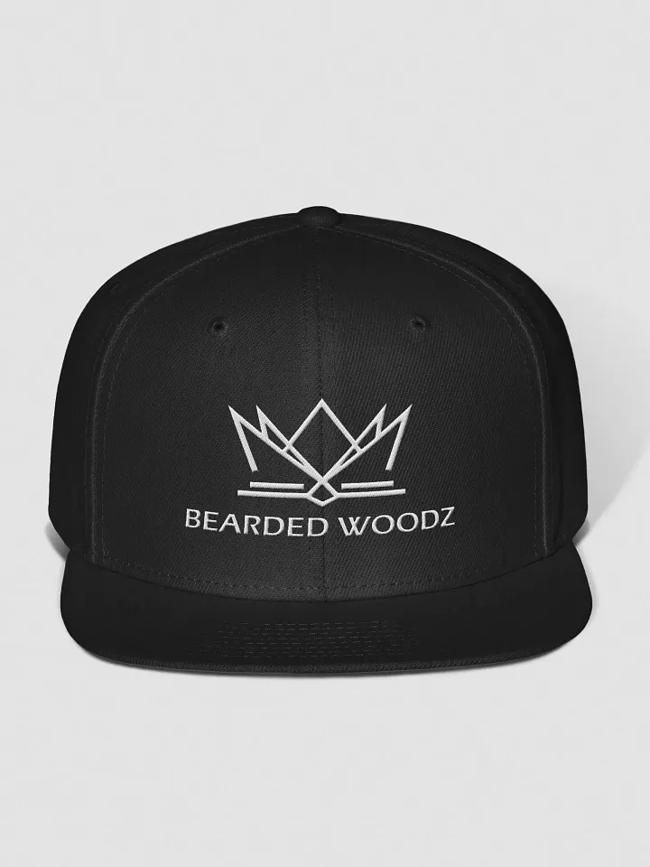 Bearded Woodz Snapback Cap (White Embroidery) product image (1)