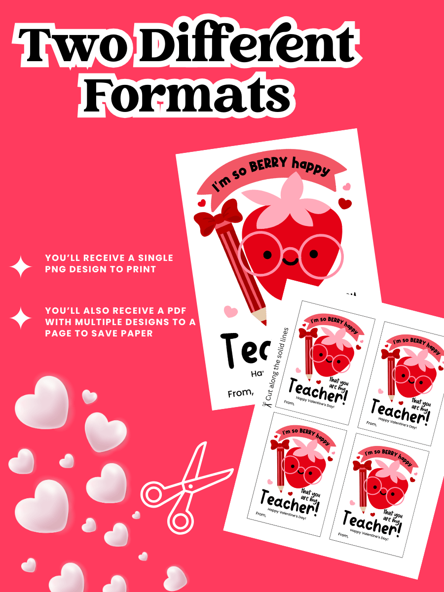 PRINTABLE CLASSROOM VALENTINE’S FOR TEACHERS: I’M SO BERRY HAPPY THAT YOU ARE MY TEACHER product image (3)