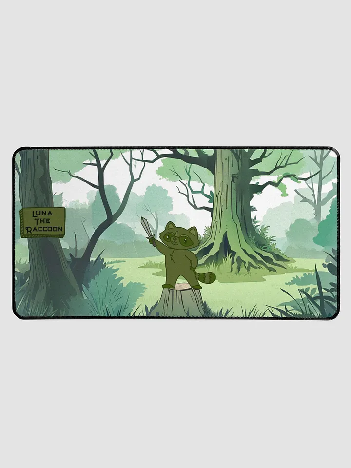 Luna the Raccoon Desk Mat product image (1)
