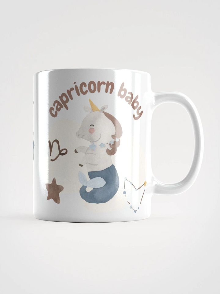Capricorn Baby December 22 – January 19 WHITE GLOSSY MUG Baby Gift, New Mom Gift, Fun Astrology Gift product image (2)