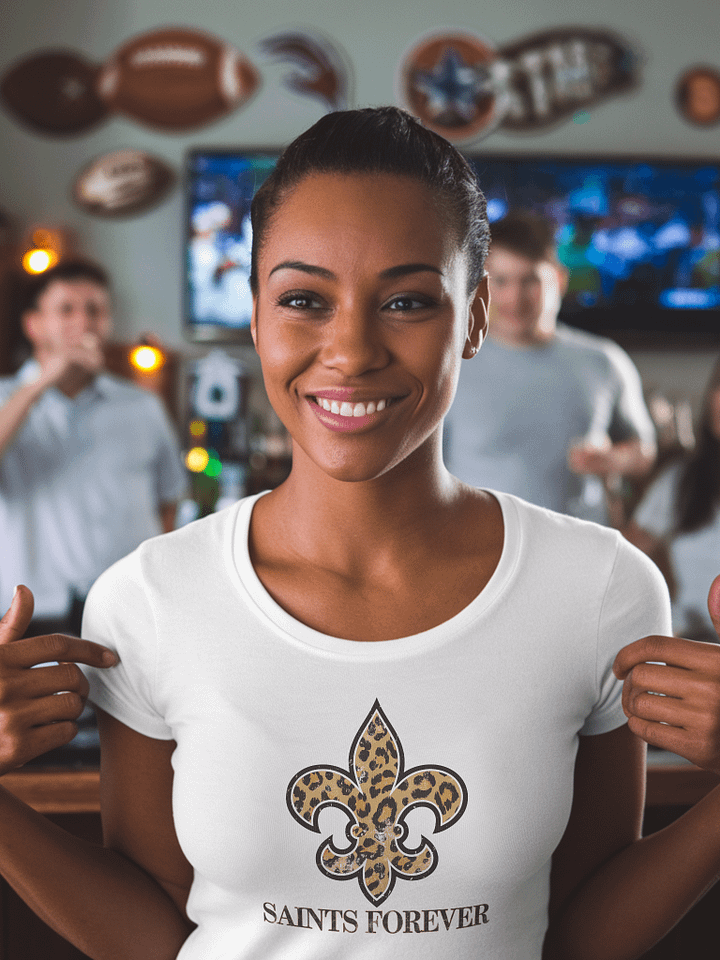 Leopard Fleur-de-lis Saints Forever T-Shirt product image (3)