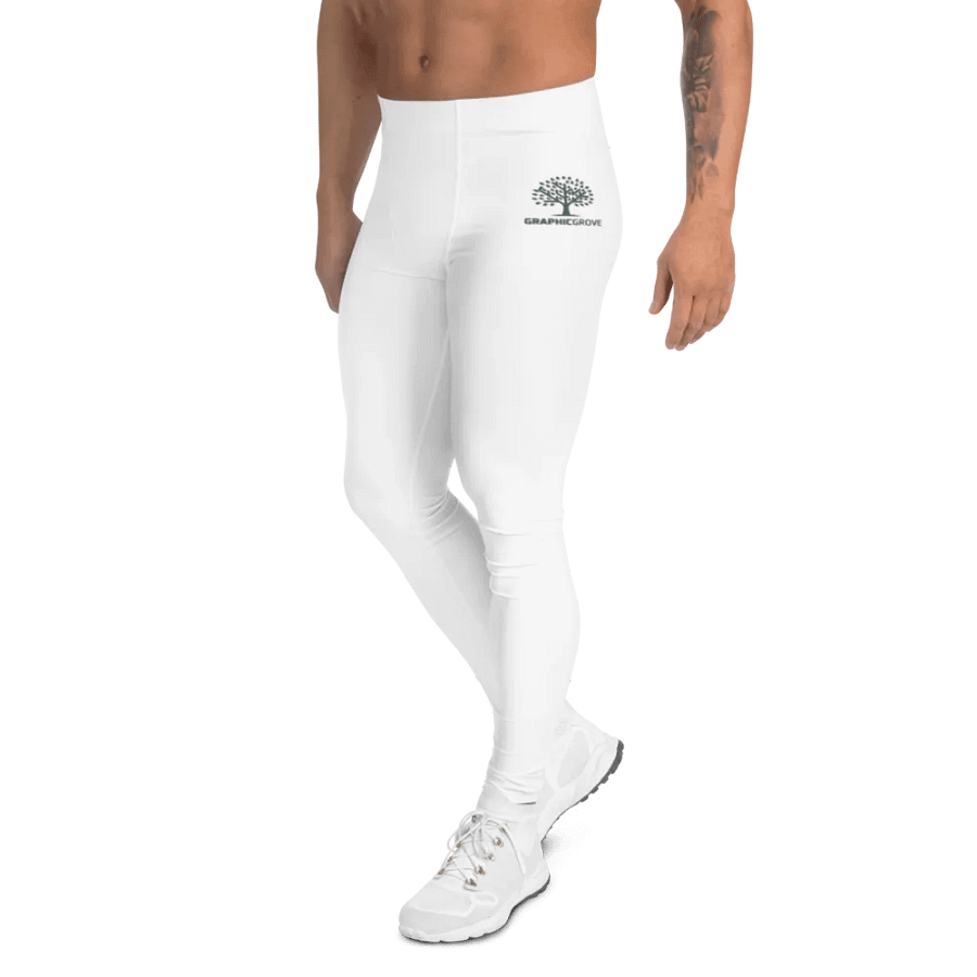 Men's Performance Slim Fit White Leggings - Graphic Grove product image (5)