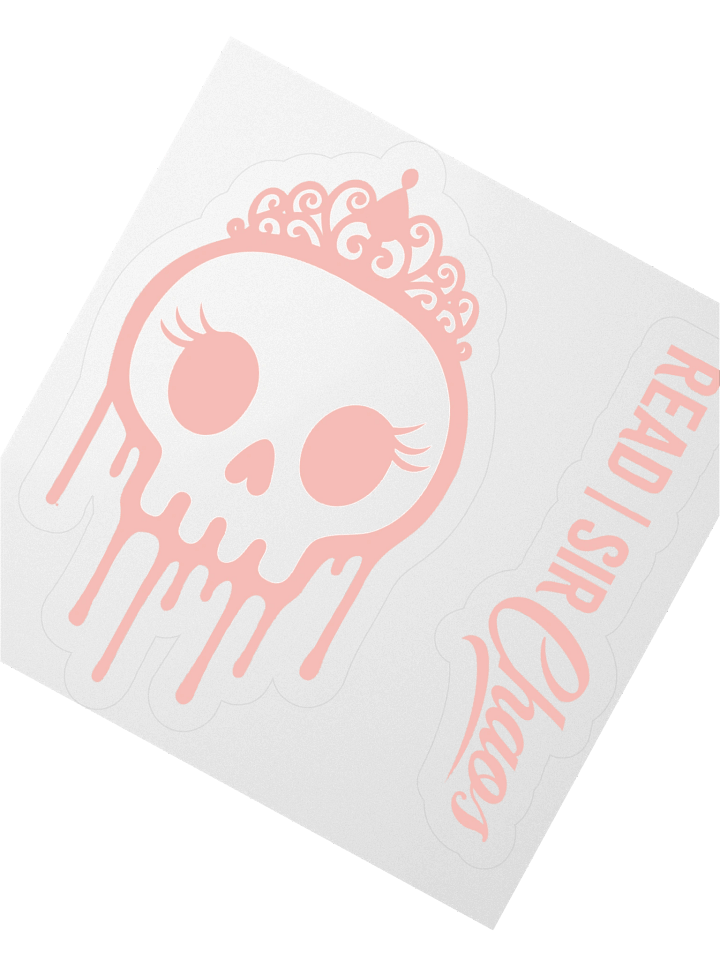Princess of Chaos Skull Sticker - Pink 2 product image (2)