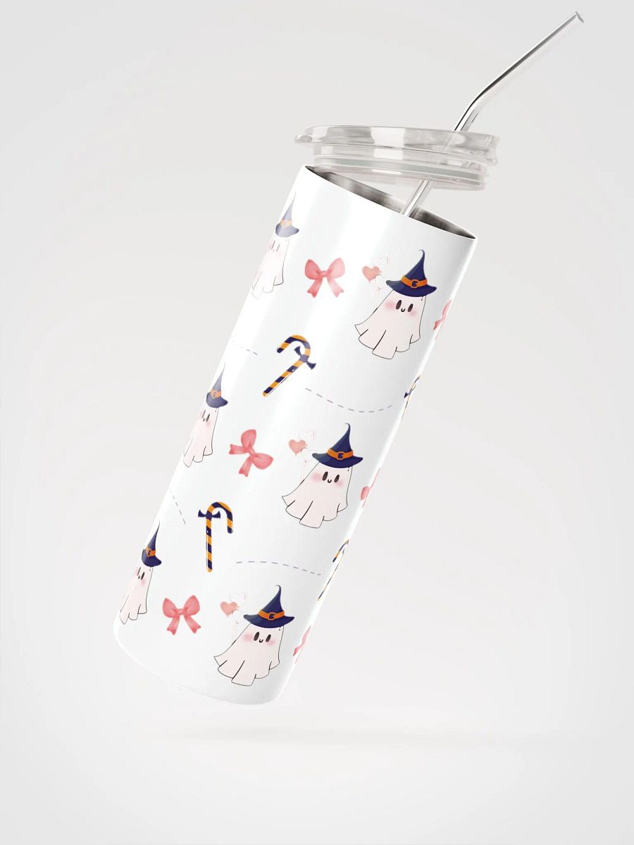 20 oz Eco-Friendly Stainless Steel Tumbler with Whimsical Cute Ghost Design – Reusable Straw & Lid product image (3)