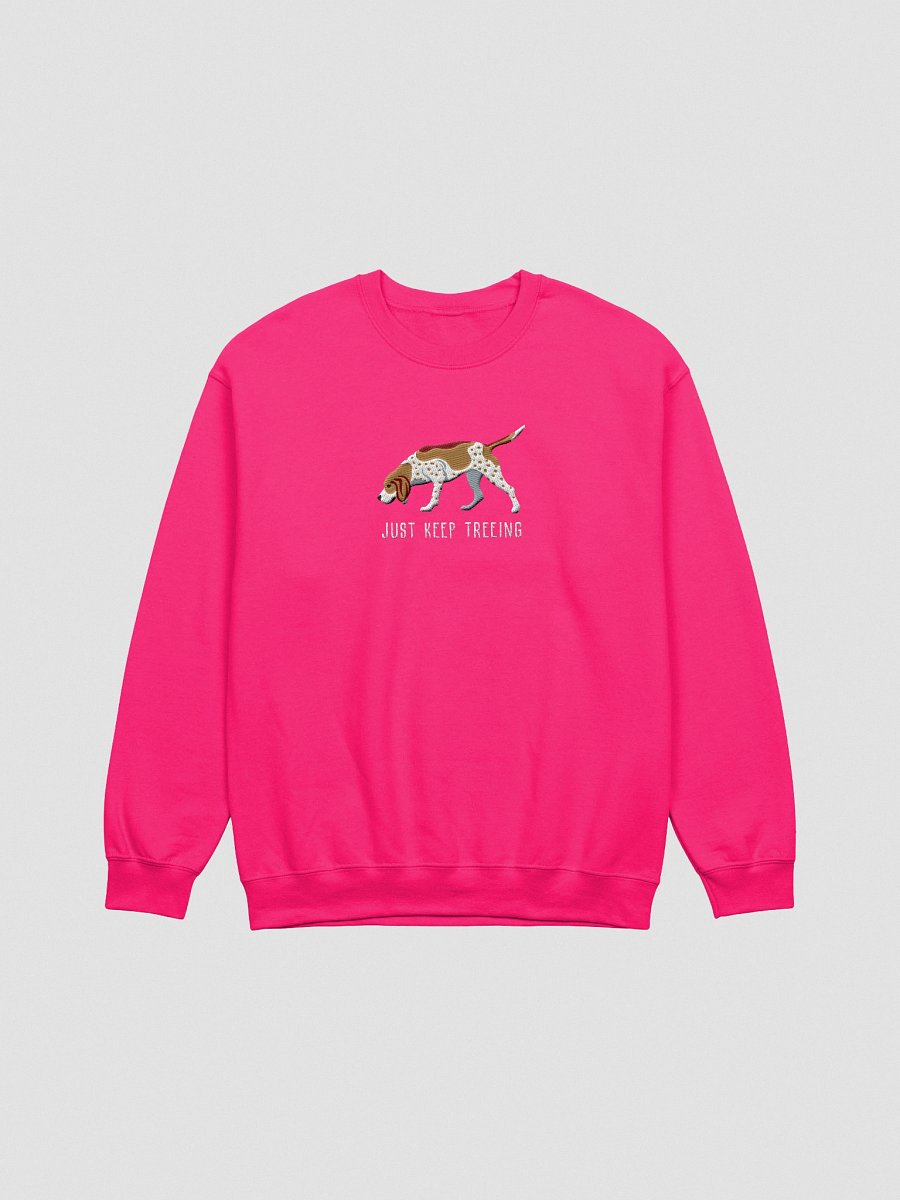 Just Keep Treeing Sweatshirt (Embroidered) of a Redtick Coonhound product image (13)