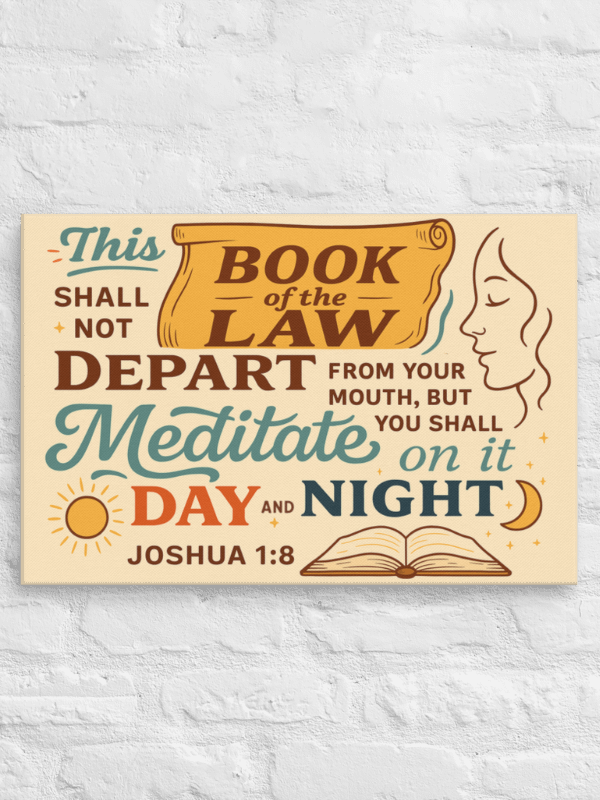 Christian Wall Art – Joshua 1:8 Bible Verse Print | Success Through God’s Word product image (4)