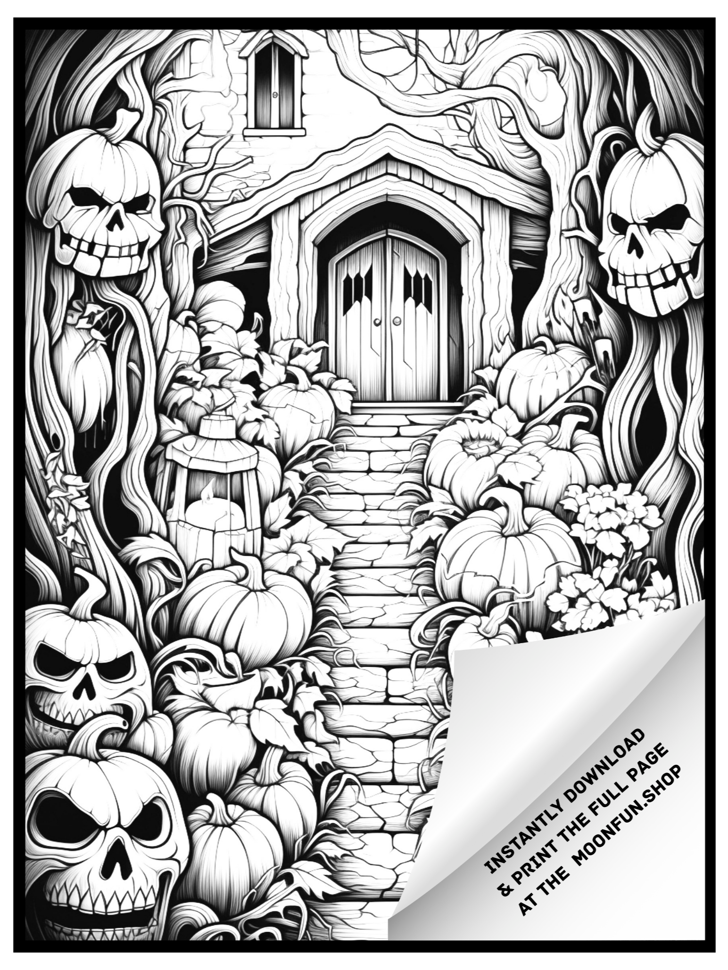 🕸️ 150 Spooktacular Halloween Coloring Pages for Teens & Adults product image (6)