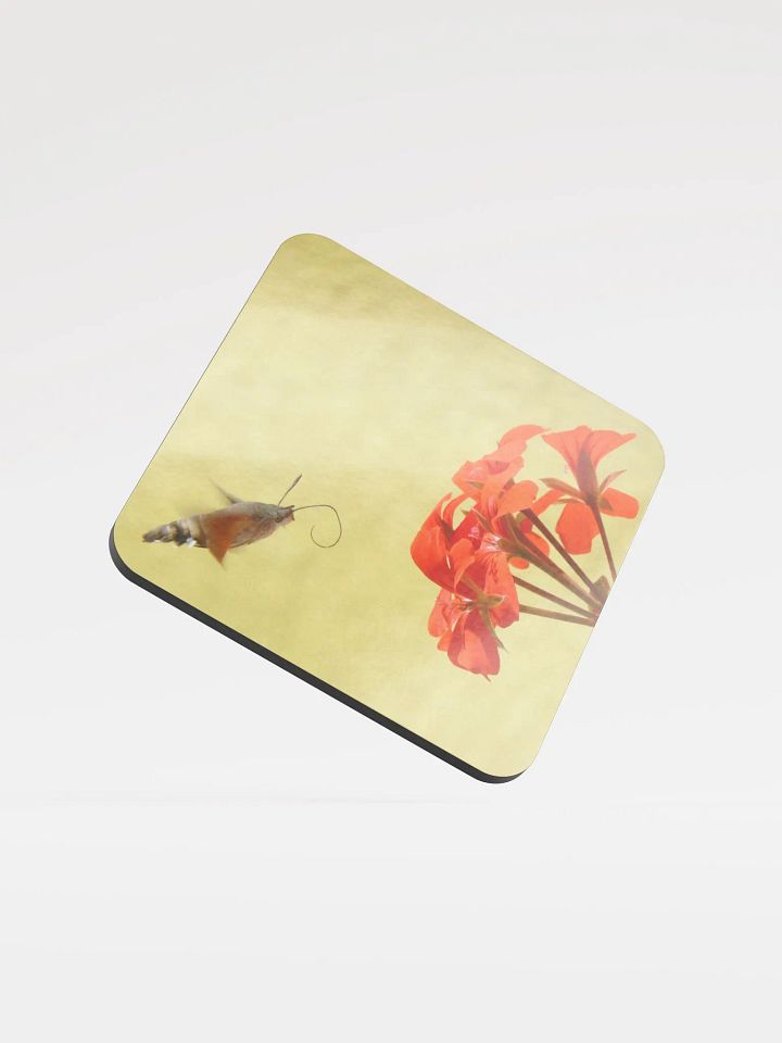 The hummingbird hawk-moth - Glossed Cork Coaster product image (1)