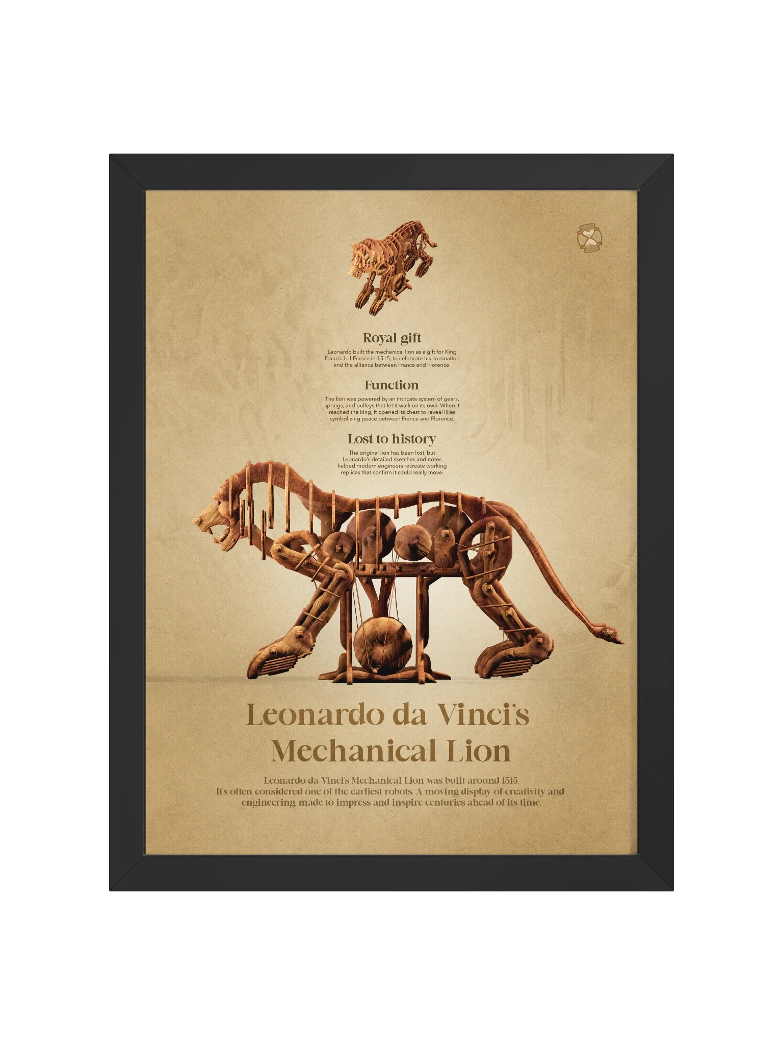 Leonardo da Vinci's Mechanical Lion (Framed poster) product image (3)