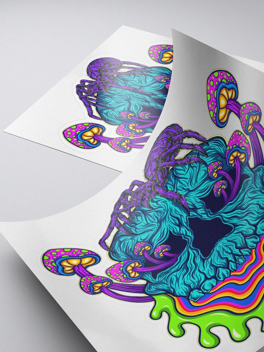 Psychedelic Spider Skull Sticker product image (4)