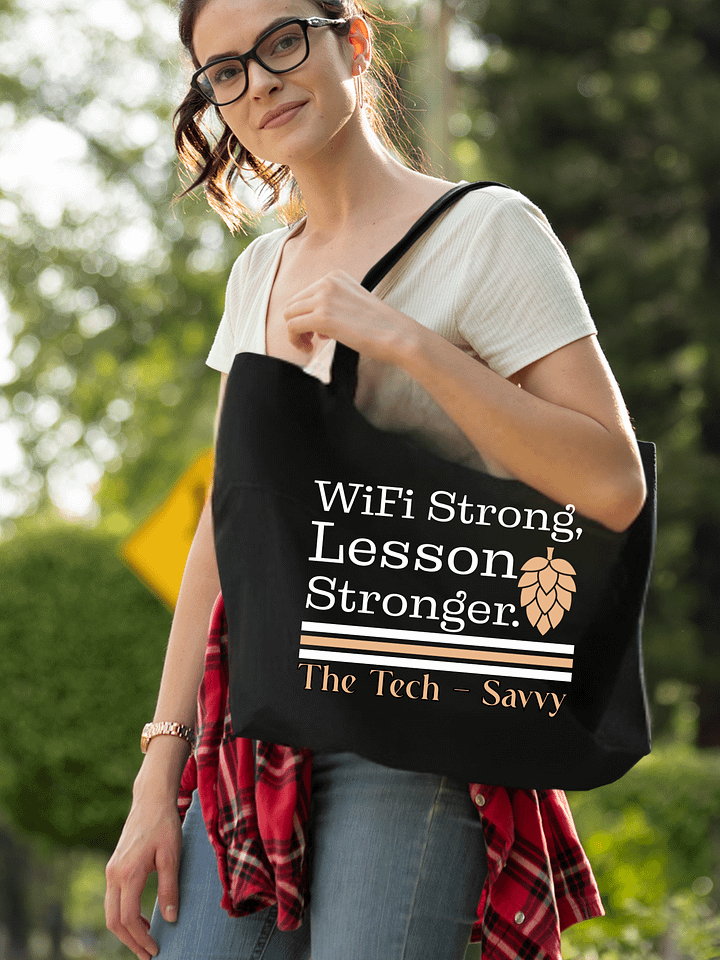 Wifi is Strong, Lesson Stronger, Teacher Student Eco Tote Bag product image (1)