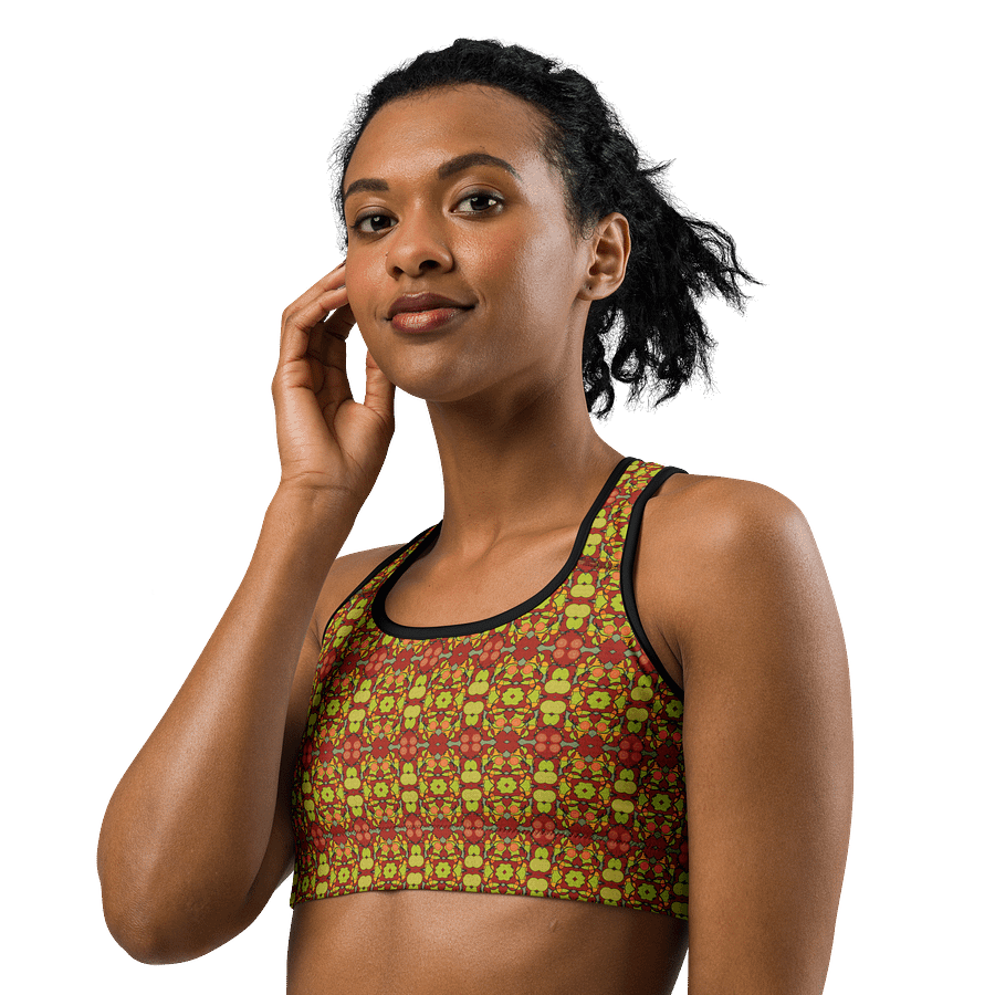 Tomato Glow – Vibrant Pattern Basic Sports Bra product image (4)