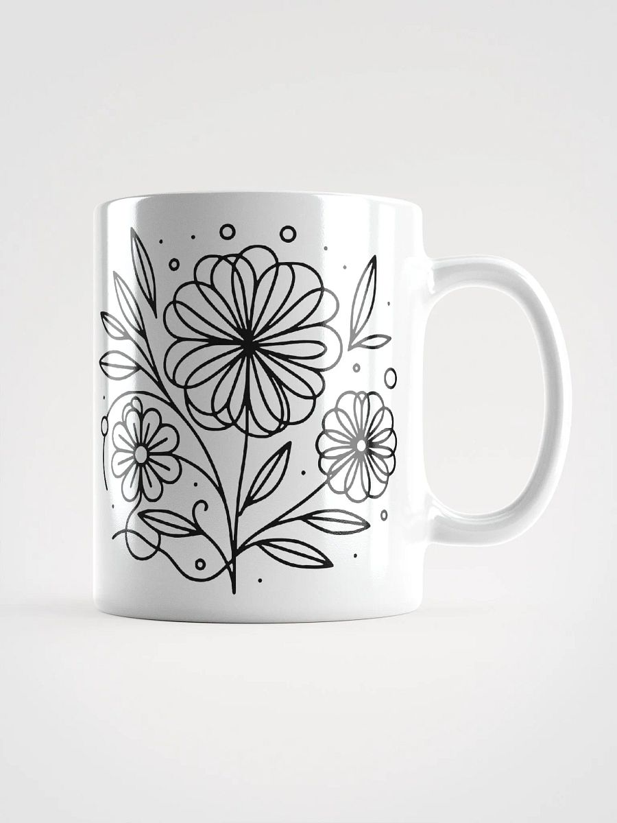 Line Art Flower Design Ceramic Mug product image (1)