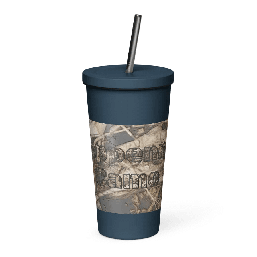 Insulated Tumbler with a Straw - Dead Split - It Happennnns Camo product image (1)