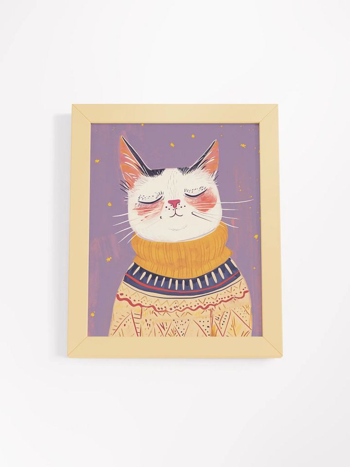 Autumn Bliss Cat Framed Art Print product image (1)