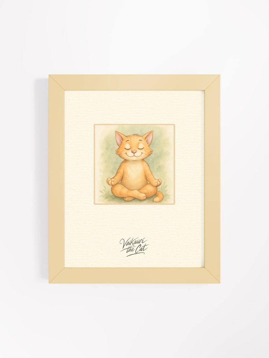 Vaikauri Cat Meditative Framed Artprint product image (7)