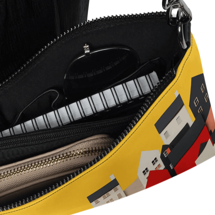 'No Nos Avergonzamos de las Buenas Noticias' Whimsical Village All-Over Print Crossbody Bag product image (5)