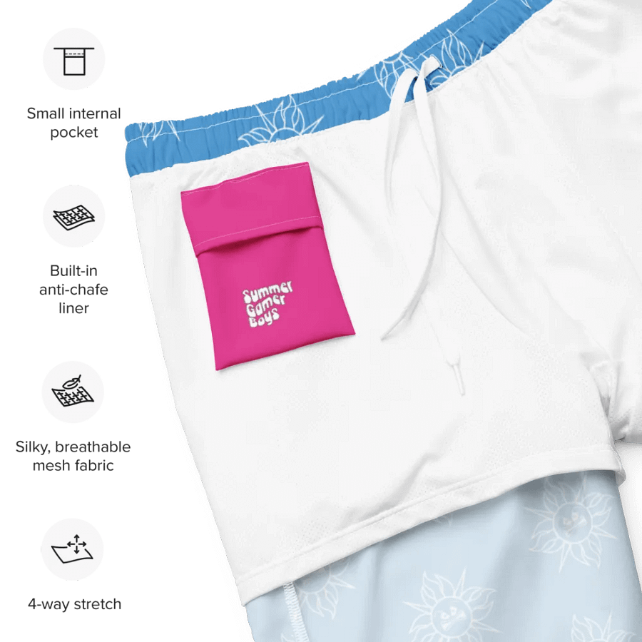 Summer Gamer Boys Swim Trunks (BLUE) product image (5)