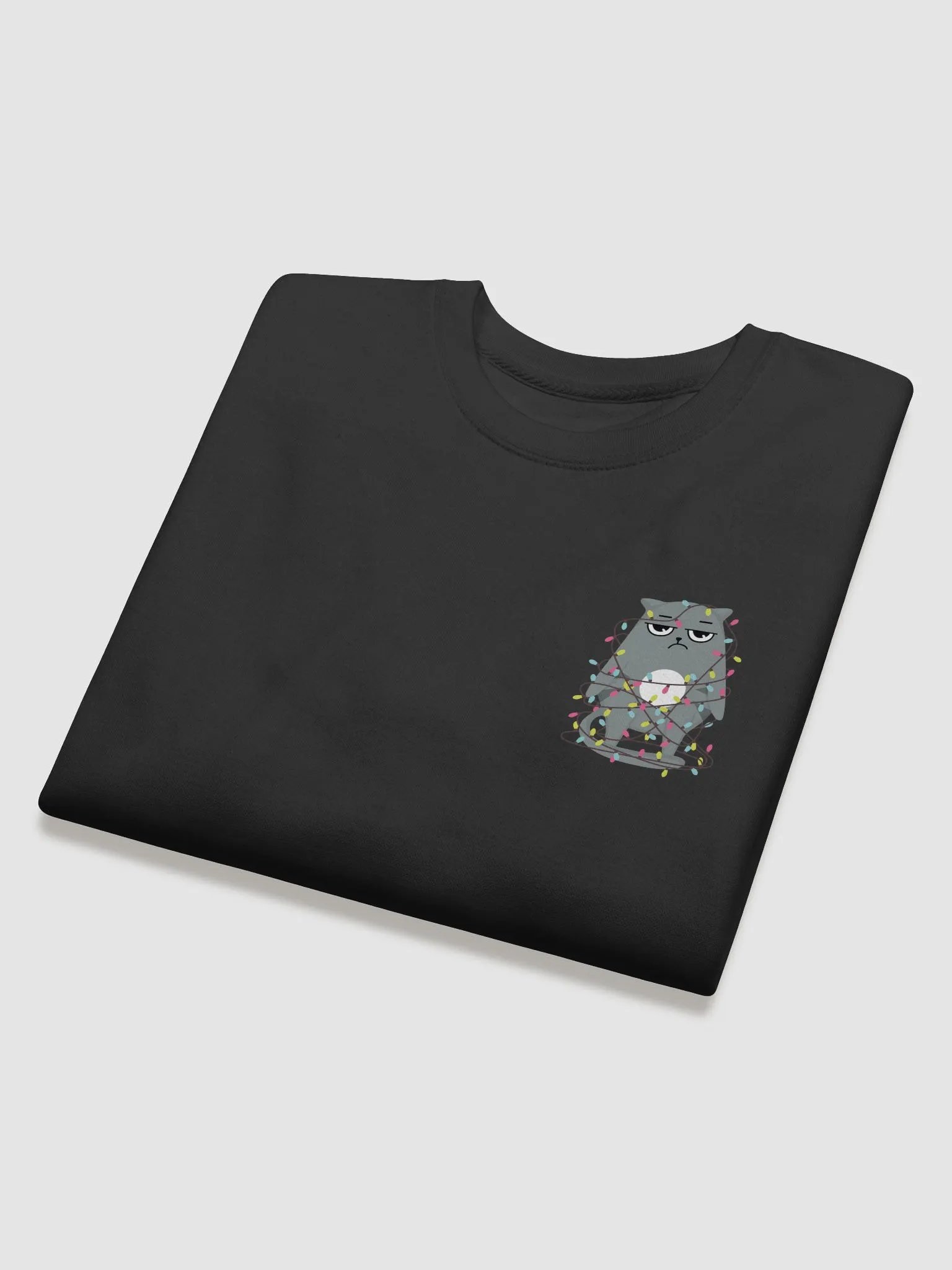Disappointed Cat Tangled Christmas Sweatshirt product image (3)