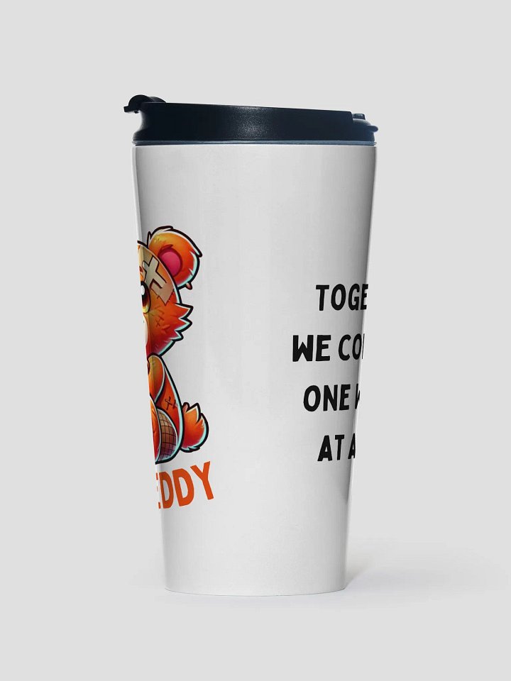 Winking Patchwork Teddy Stainless Steel Travel Mug product image (1)