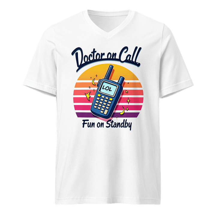 Retro Doctor on Call Pager V-Neck Tee product image (1)