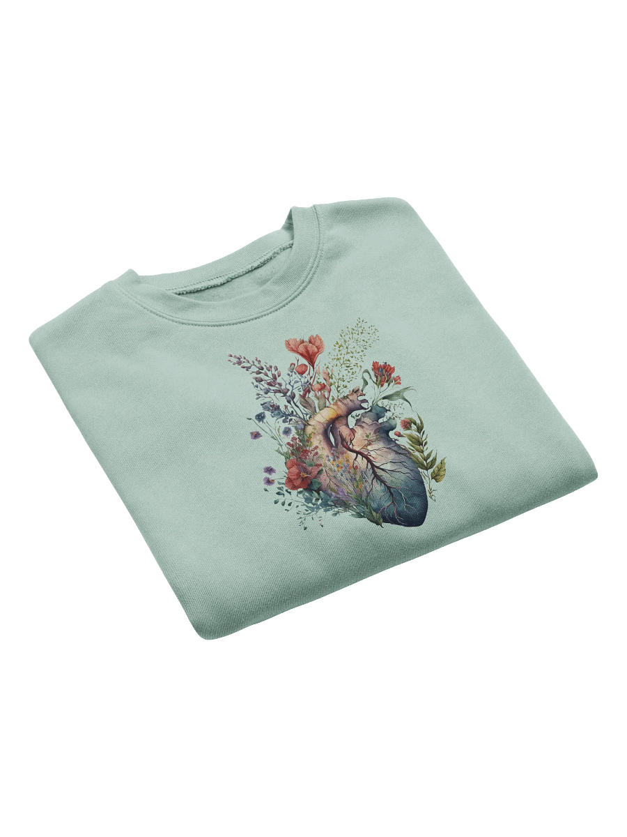 Wildflower Anatomy Heart Crop Pullover – Watercolor Floral product image (4)