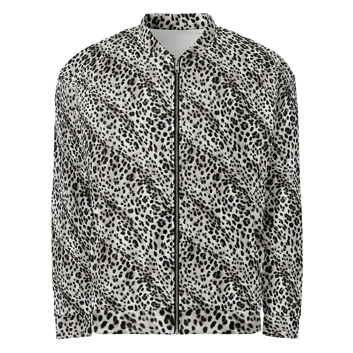 Grey Leopard Bomber Jacket product image (1)
