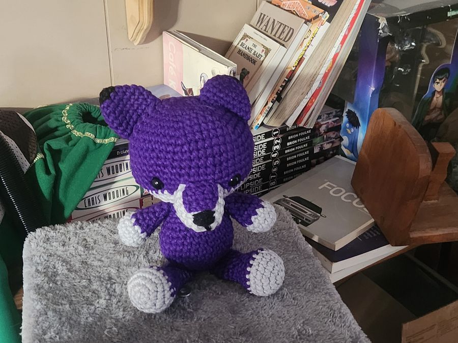 Purple wolf plushie product image (1)