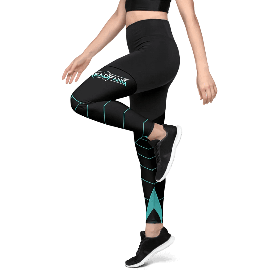 DREADFANG Black/Blue Sports Leggings product image (7)