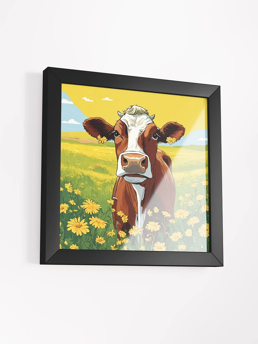 Yellow Daisies & a Cow Framed Art Print product image (4)