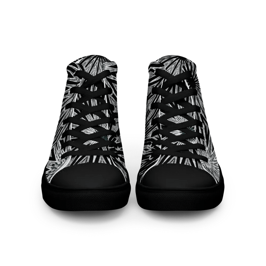 Abstract Dramatic Monochrome Circular Forms Men's Canvas High Top Shoes product image (5)